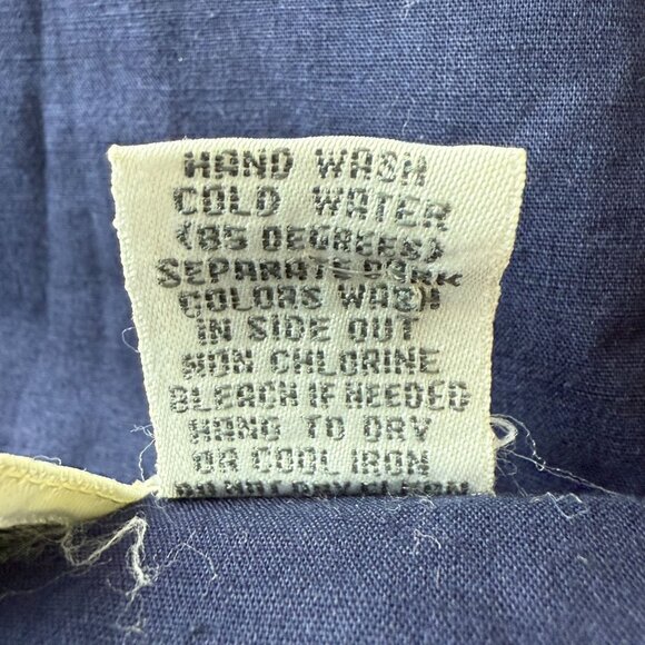 Vtg Casey & Max Button Up Patchwork Vest Sz Large Beaded Cotton Floral Blue Gold - Picture 12 of 12